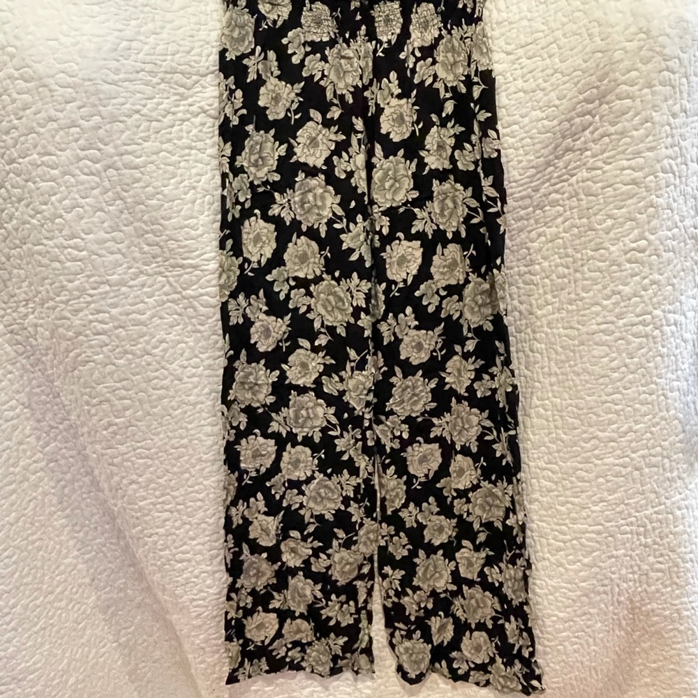 Brandy Melville Black Floral Pants